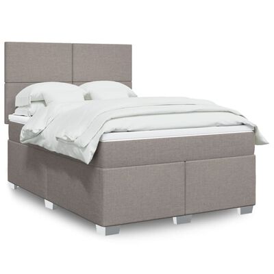 vidaXL Sommier à lattes de lit avec matelas Taupe 160x200 cm Tissu