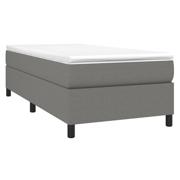 vidaXL Sommier &agrave; lattes de lit et matelas Gris fonc&eacute; 90x190 cm Tissu