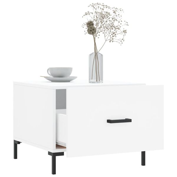 vidaXL Table basse blanc 50x50x40 cm bois d'ing&eacute;nierie