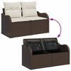 vidaXL Ensemble de canap&eacute; de jardin 5 pcs Marron Poly Rattan