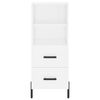 vidaXL Buffet haut Blanc 34,5x34x180 cm Bois d'ing&eacute;nierie