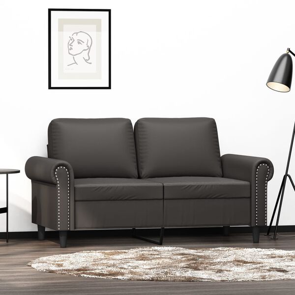 vidaXL Canap&eacute; &agrave; 2 places Gris 120 cm Similicuir