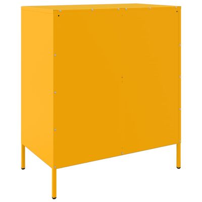 vidaXL Buffet jaune moutarde 68x39x79 cm acier