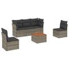 vidaXL Salon de jardin 6 pcs avec coussins gris r&eacute;sine tress&eacute;e