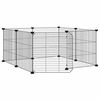 vidaXL Cage pour animaux 8 panneaux avec porte noire 70x70x35 cm