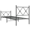 vidaXL Cadre de lit m&eacute;tal sans matelas avec pied de lit noir 75x190 cm