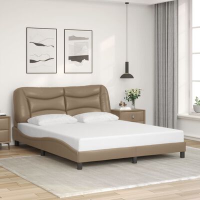 vidaXL Cadre de lit sans matelas cappuccino 160x200 cm similicuir