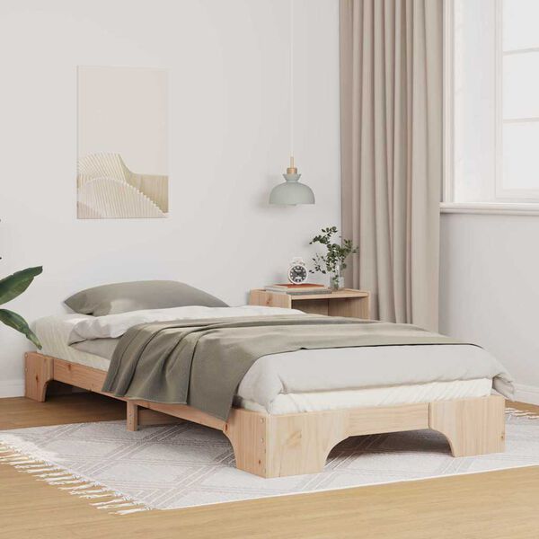 vidaXL Cadre de lit Marron 80 x 210 cm Pin massif
