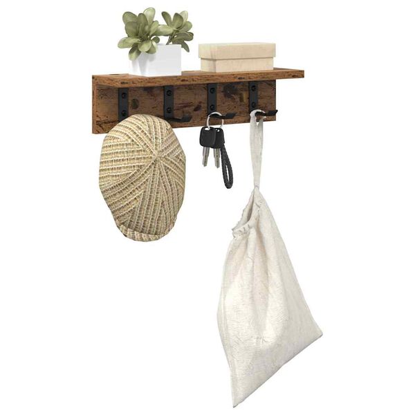 vidaXL Porte-manteau mural Bois ancien 40 x 10,5 x 10,5 cm