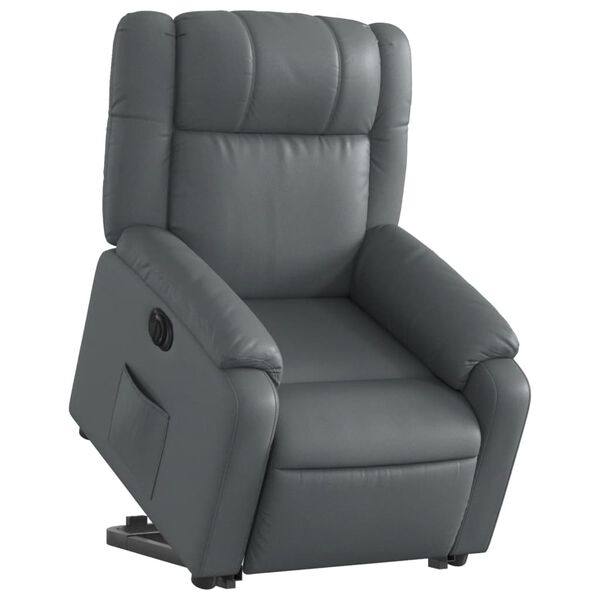 vidaXL Fauteuil inclinable électrique gris similicuir