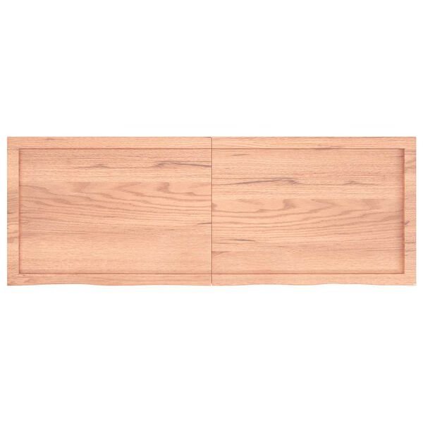 vidaXL Comptoir de salle de bain marron 140x50x(2-4) cm bois trait&eacute;