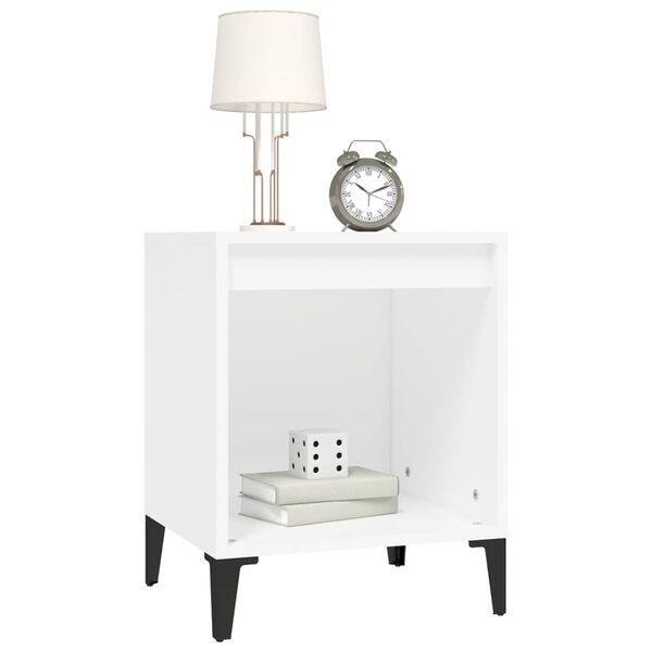 vidaXL Tables de chevet 2 pcs Blanc 40x35x50 cm