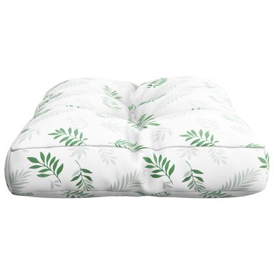 vidaXL Coussin de palette motif de feuilles 60x40x12 cm tissu