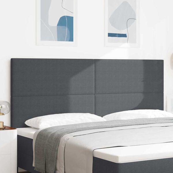vidaXL T&ecirc;te de lit avec t&ecirc;te de lit Gris fonc&eacute; 200 cm Cuir synth&eacute;tique