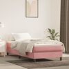vidaXL Sommier &agrave; lattes de lit avec matelas Rose 100x200 cm Velours