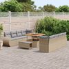 vidaXL Ensemble de canap&eacute; de jardin 11 pcs Beige Poly rotin
