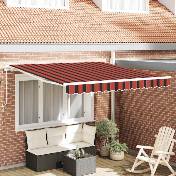 vidaXL Auvent R&eacute;tractable Orange et marron 300 x 250 cm