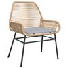 vidaXL Ensemble &agrave; manger jardin coussins 5pcs marron poly rotin verre