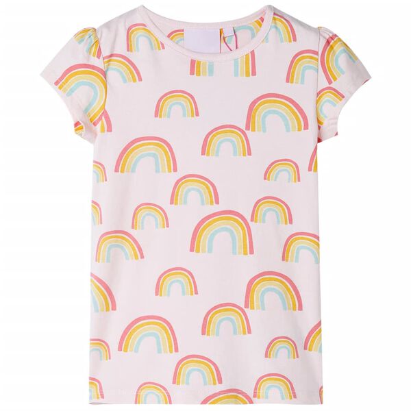 Pyjamas &agrave; manches courtes pour enfants rose p&acirc;le 128