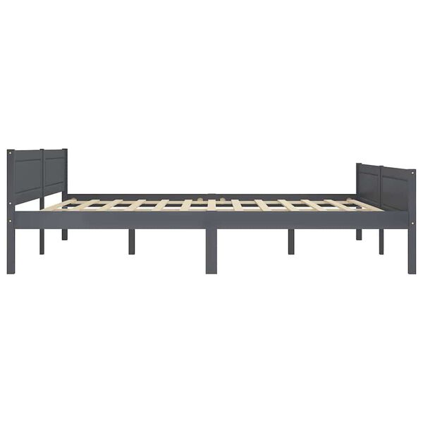 vidaXL Cadre de lit sans matelas bois massif de pin gris 180x200 cm