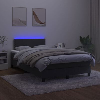 vidaXL Sommier à lattes de lit et matelas LED noir 120x190 cm velours