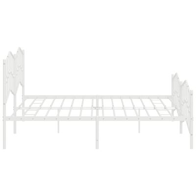 vidaXL Cadre de lit métal sans matelas et pied de lit blanc 193x203 cm