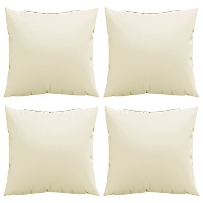 vidaXL Coussins de canapé lot de 4 crème 40x40 cm tissu