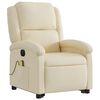 vidaXL Fauteuil inclinable de massage &eacute;lectrique Cr&egrave;me Tissu