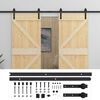 vidaXL Porte coulissante 2 pc 80 x 210 cm Bois de pin massif