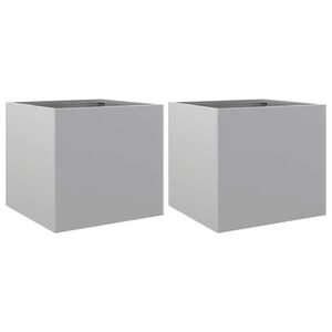 vidaXL Jardini&egrave;res 2 pcs argent&eacute; 32x30x29 cm acier galvanis&eacute;