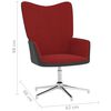 vidaXL Chaise de relaxation et tabouret Rouge bordeaux Velours et PVC