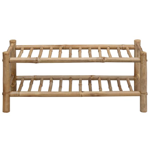 vidaXL Rack &agrave; chaussures avec &eacute;tag&egrave;re Naturel 68 x 28 x 30 cm Bambou