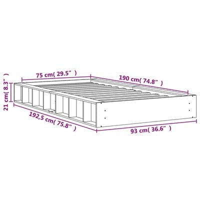 vidaXL Cadre de lit sans matelas cire marron 75x190 cm bois pin massif