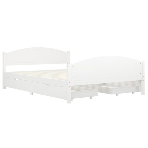 vidaXL Cadre de lit sans matelas blanc bois de pin massif 160x200 cm
