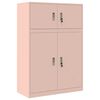 vidaXL Armoire de rangement 2 pc Rose 90 x 40 x 130 cm Acier