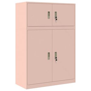 vidaXL Armoire de rangement 2 pc Rose 90 x 40 x 130 cm Acier