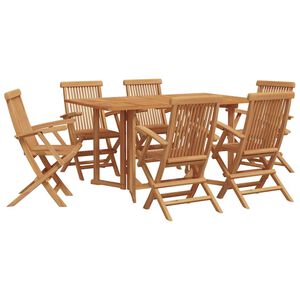 vidaXL Ensemble de salle &agrave; manger pour jardin 7 pc Marron