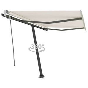 vidaXL Auvent manuel r&eacute;tractable sur pied 300x250 cm Cr&egrave;me