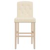 vidaXL Chaises de bar lot de 2 bois massif d'h&eacute;v&eacute;a et tissu