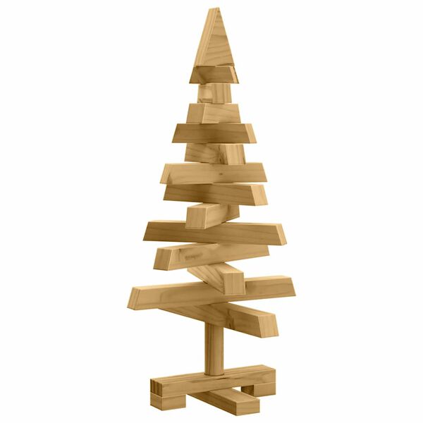 vidaXL Arbres de Noël avec support Marron 60 cm Bois massif en pin