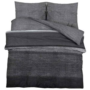 vidaXL Ensemble de housse de couette gris fonc&eacute; et noir 225x220 cm coton