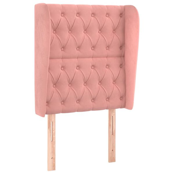 vidaXL T&ecirc;te de lit avec oreilles Rose 83x23x118/128 cm Velours