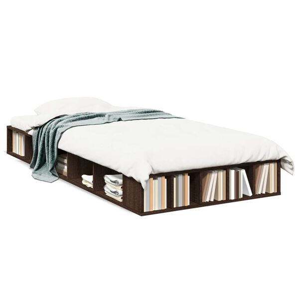 vidaXL Cadre de lit sans matelas ch&ecirc;ne marron 100x200 cm