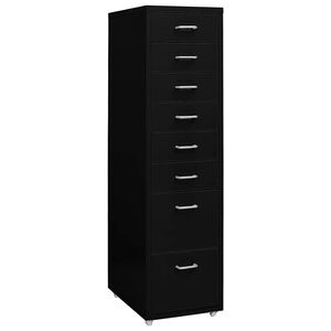 vidaXL Classeur mobile Noir 28x41x109 cm M&eacute;tal