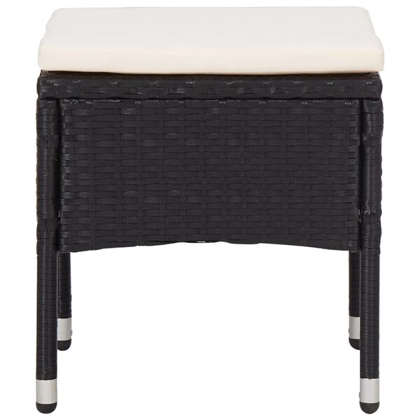 vidaXL Ensemble à manger d'extérieur 5pcs Noir Résine tressée et verre