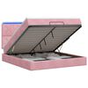 vidaXL Lit coffre avec matelas et LED Rose 140 x 190 cm Velours