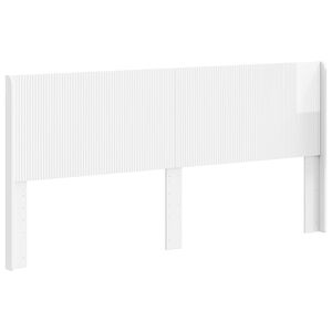 vidaXL T&ecirc;te de lit Blanc brillant Bois d'ing&eacute;nierie