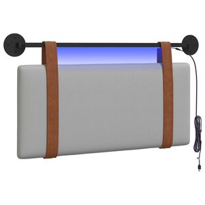 vidaXL T&ecirc;te de lit suspendue Gris nuage PU antique