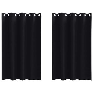 vidaXL Rideaux occultants avec anneaux 2 pc Noir 175 x 140 cm
