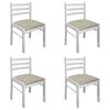 vidaXL Chaises &agrave; manger lot de 4 blanc h&eacute;v&eacute;a solide et velours